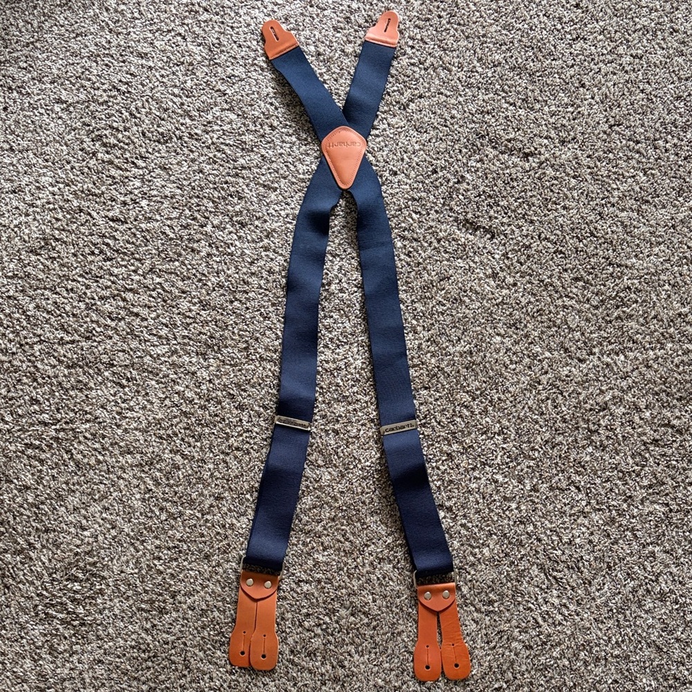 Carhartt Navy and Brown Suspenders